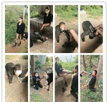 【三千女王】戶外遛狗犬化泥巴短靴玩捆綁虐打