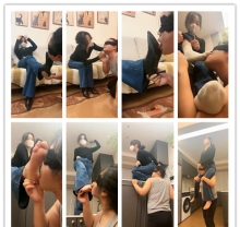 【辣姐】母狗除臭-高跟短靴+白棉襪臭腳窒息喂口水抽耳光